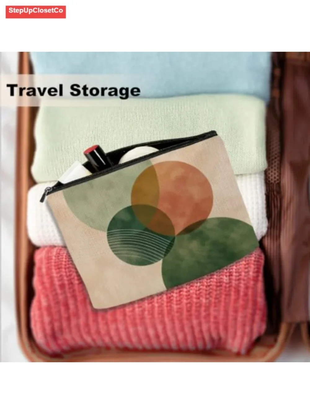 Canvas Makeup Bag Large Cosmetic Pouch for Travel Toiletry Bathroom Organizer